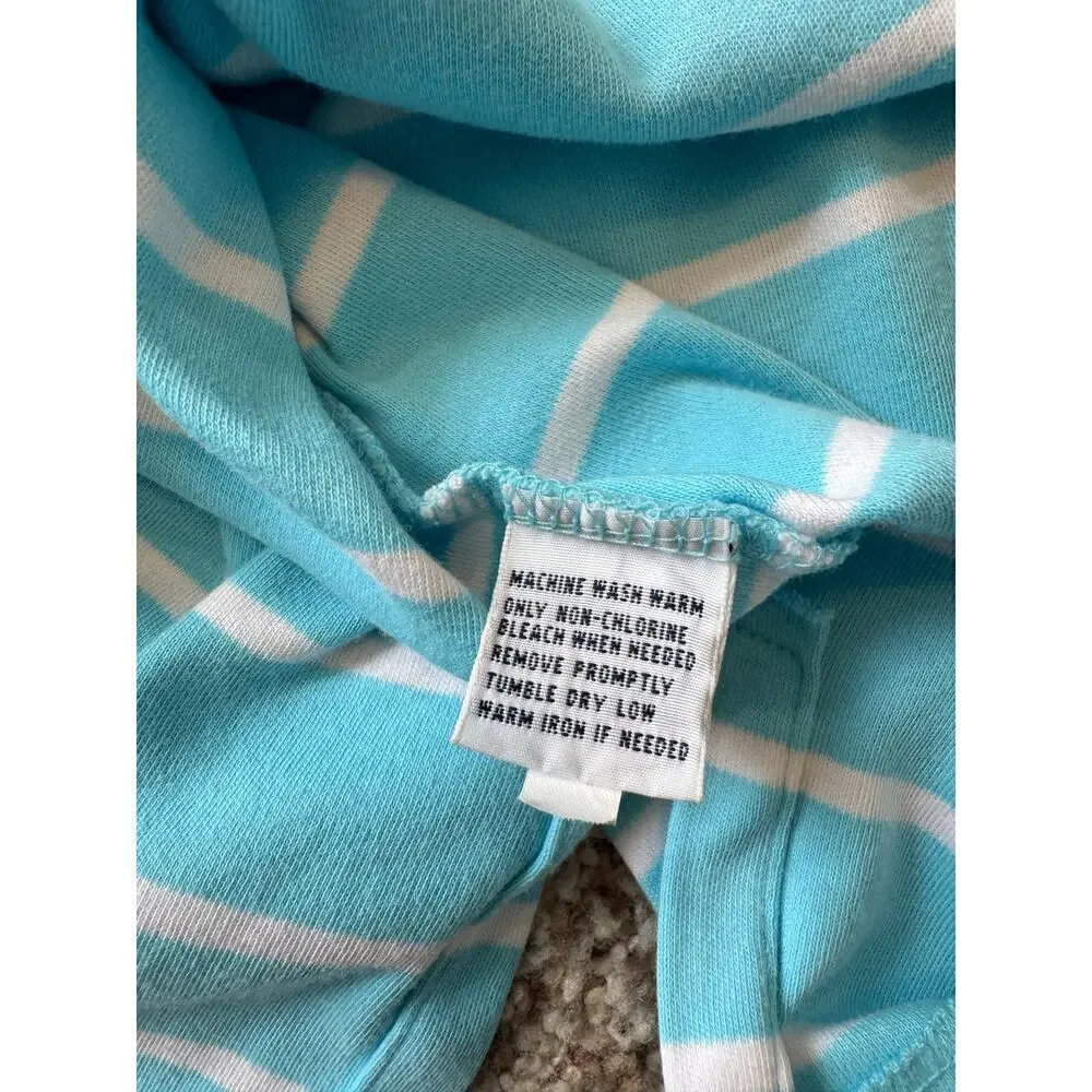 POLO by Ralph Lauren collared shirt, size XL, Teal & White striped; Cotton